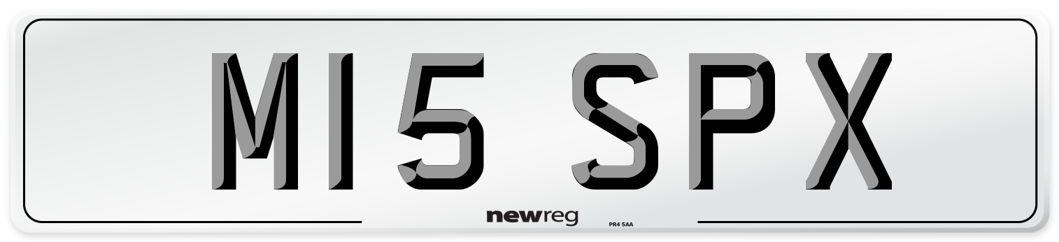 M15 SPX Number Plate from New Reg